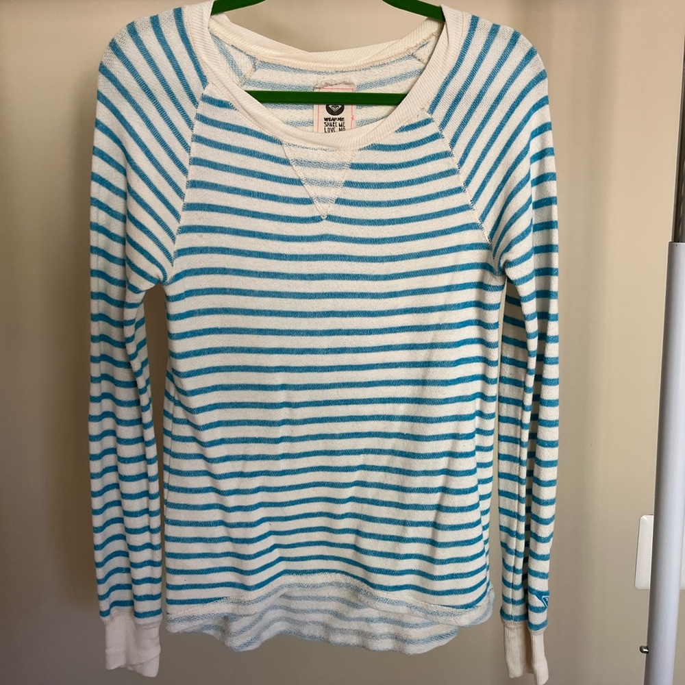 Roxy Blue Striped Sweater